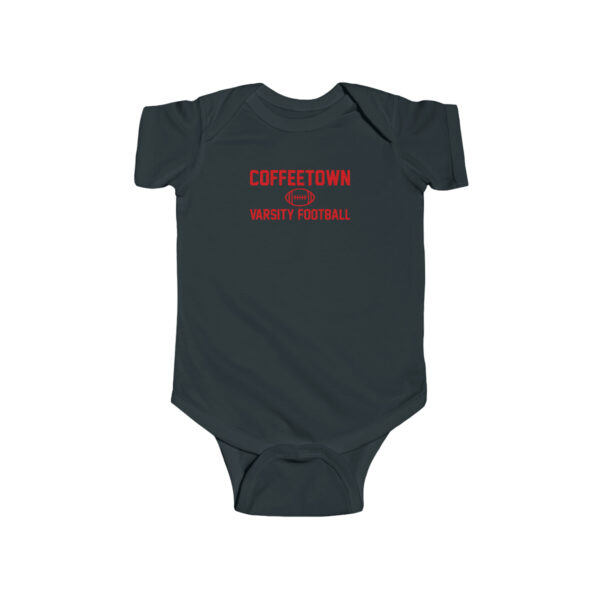 COFFEETOWN INFANT ONESIE – Rust Text - Image 5