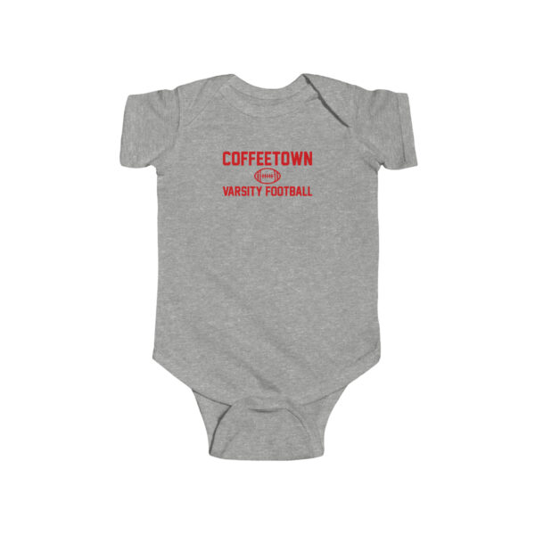 COFFEETOWN INFANT ONESIE – Rust Text - Image 3